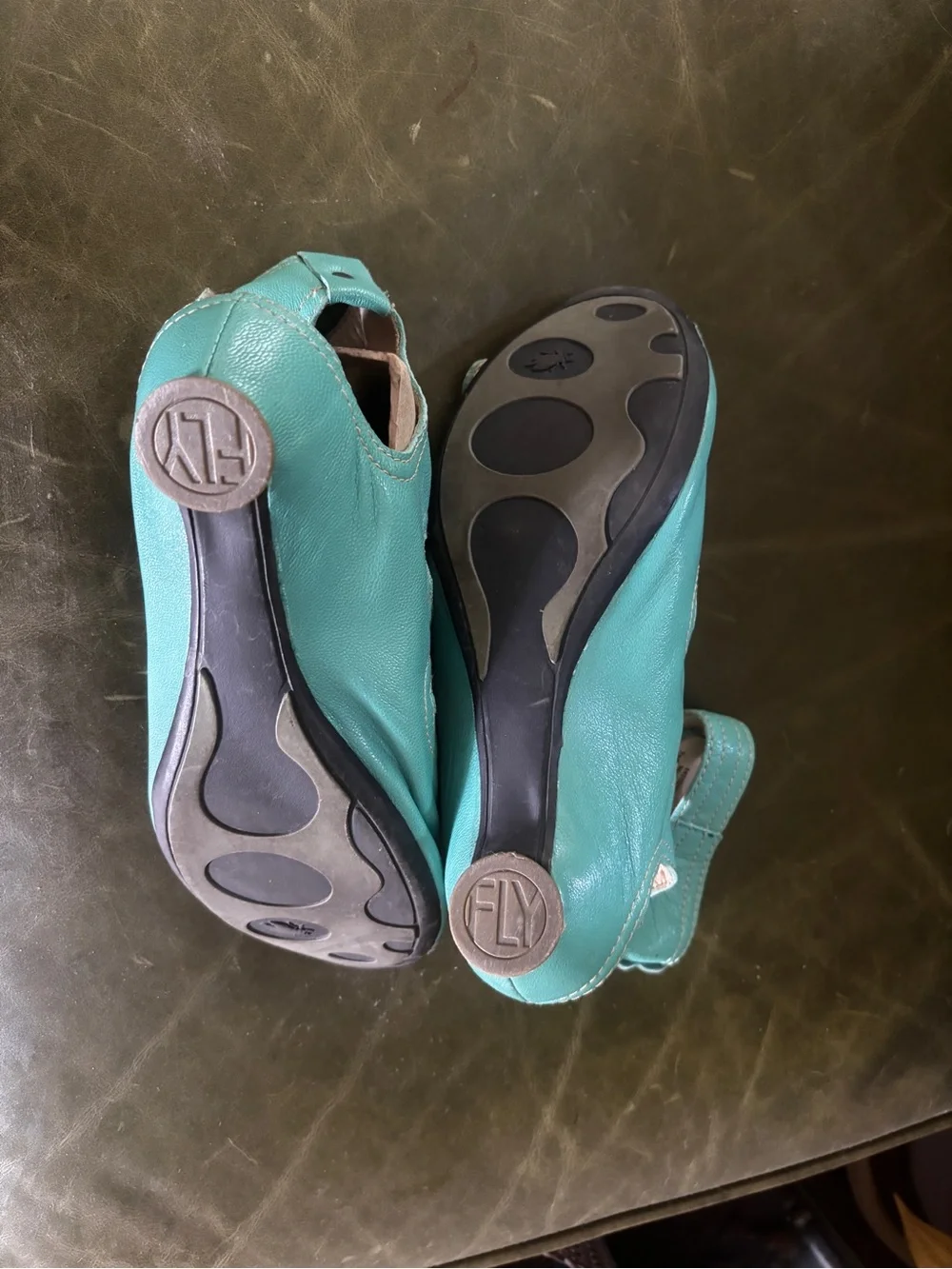 Fly London Teal Leather Open-Toe Buckle Sandals - Picture 3 of 6